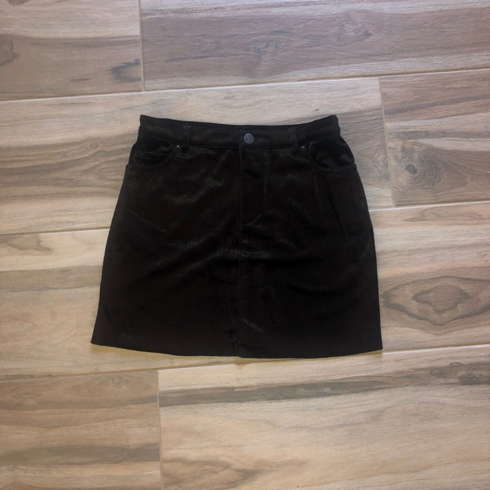 Velvet mini skirt